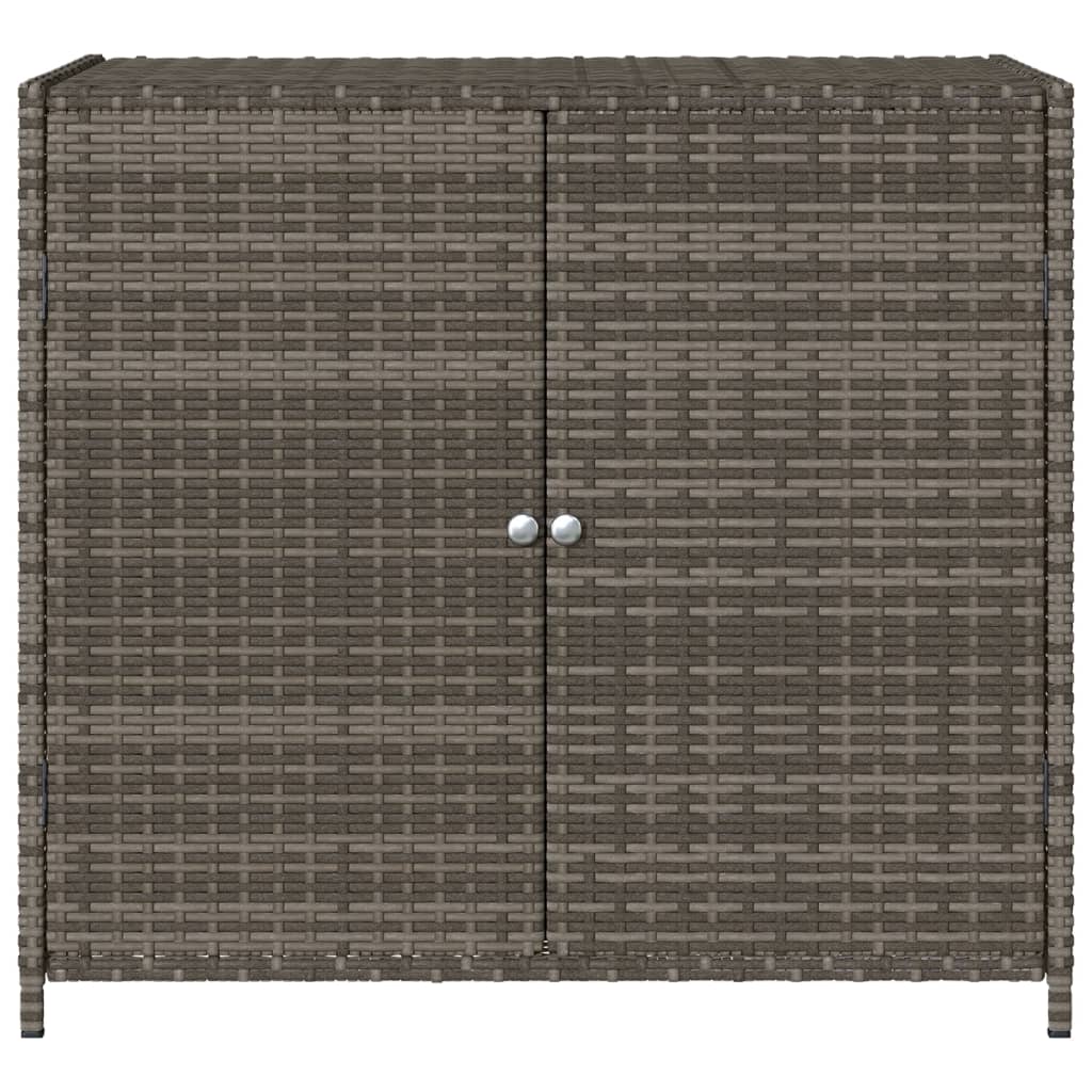 Garden Storage Cabinet Grey 83X45X76 Cm Poly Rattan