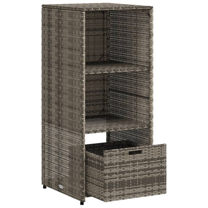 Garden Storage Cabinet Grey 50X55X115 Cm Poly Rattan