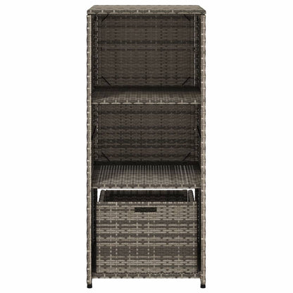 Garden Storage Cabinet Grey 50X55X115 Cm Poly Rattan