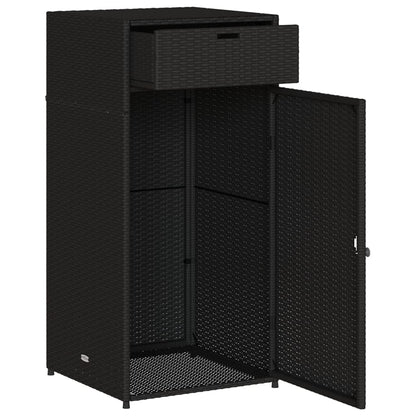 Garden Storage Cabinet Black 55X55X111 Cm Poly Rattan
