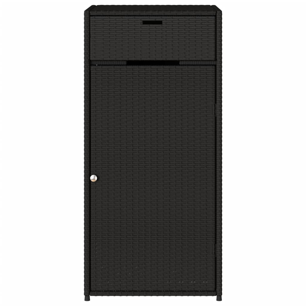 Garden Storage Cabinet Black 55X55X111 Cm Poly Rattan