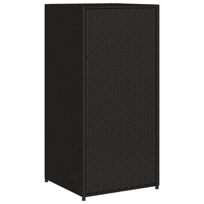 Garden Storage Cabinet Black 55X55X111 Cm Poly Rattan