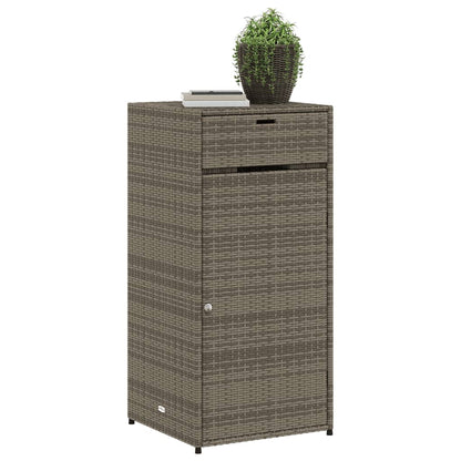 Garden Storage Cabinet Grey 55X55X111 Cm Poly Rattan