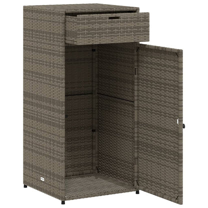 Garden Storage Cabinet Grey 55X55X111 Cm Poly Rattan