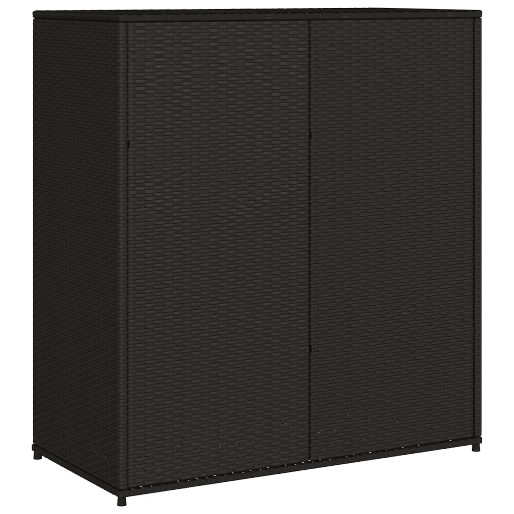 Garden Storage Cabinet Black 105X55X113 Cm Poly Rattan