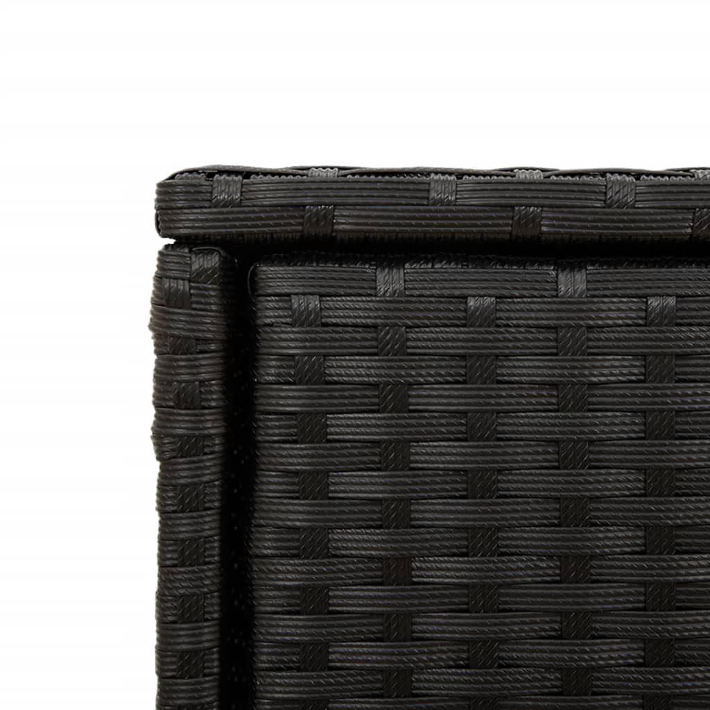 Garden Storage Cabinet Black 105X55X113 Cm Poly Rattan