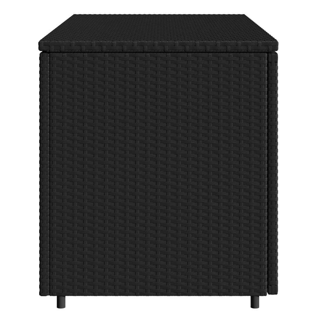 Garden Storage Cabinet Black 110X55X60.5 Cm Poly Rattan