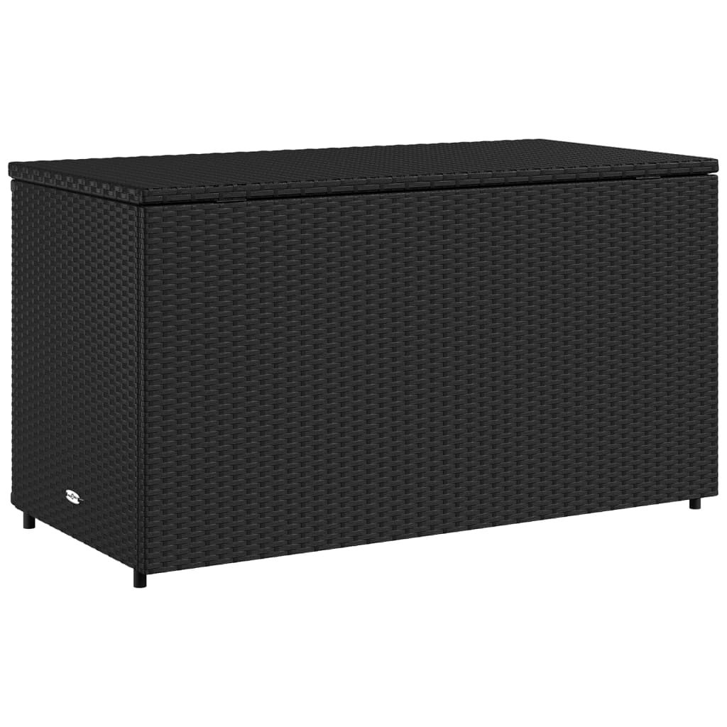 Garden Storage Cabinet Black 110X55X60.5 Cm Poly Rattan