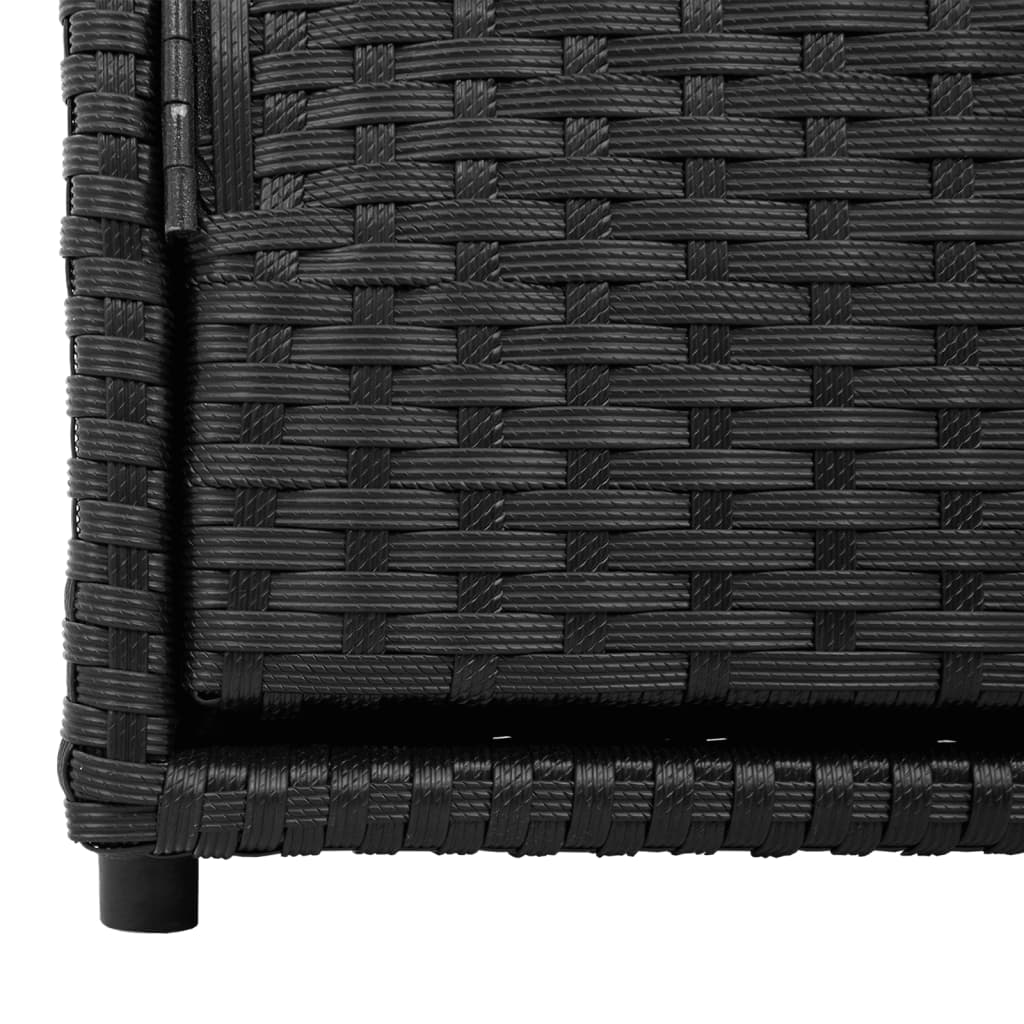 Garden Storage Cabinet Black 110X55X60.5 Cm Poly Rattan