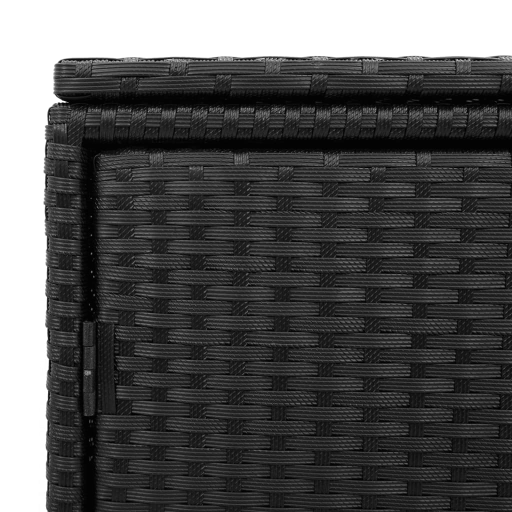 Garden Storage Cabinet Black 110X55X60.5 Cm Poly Rattan