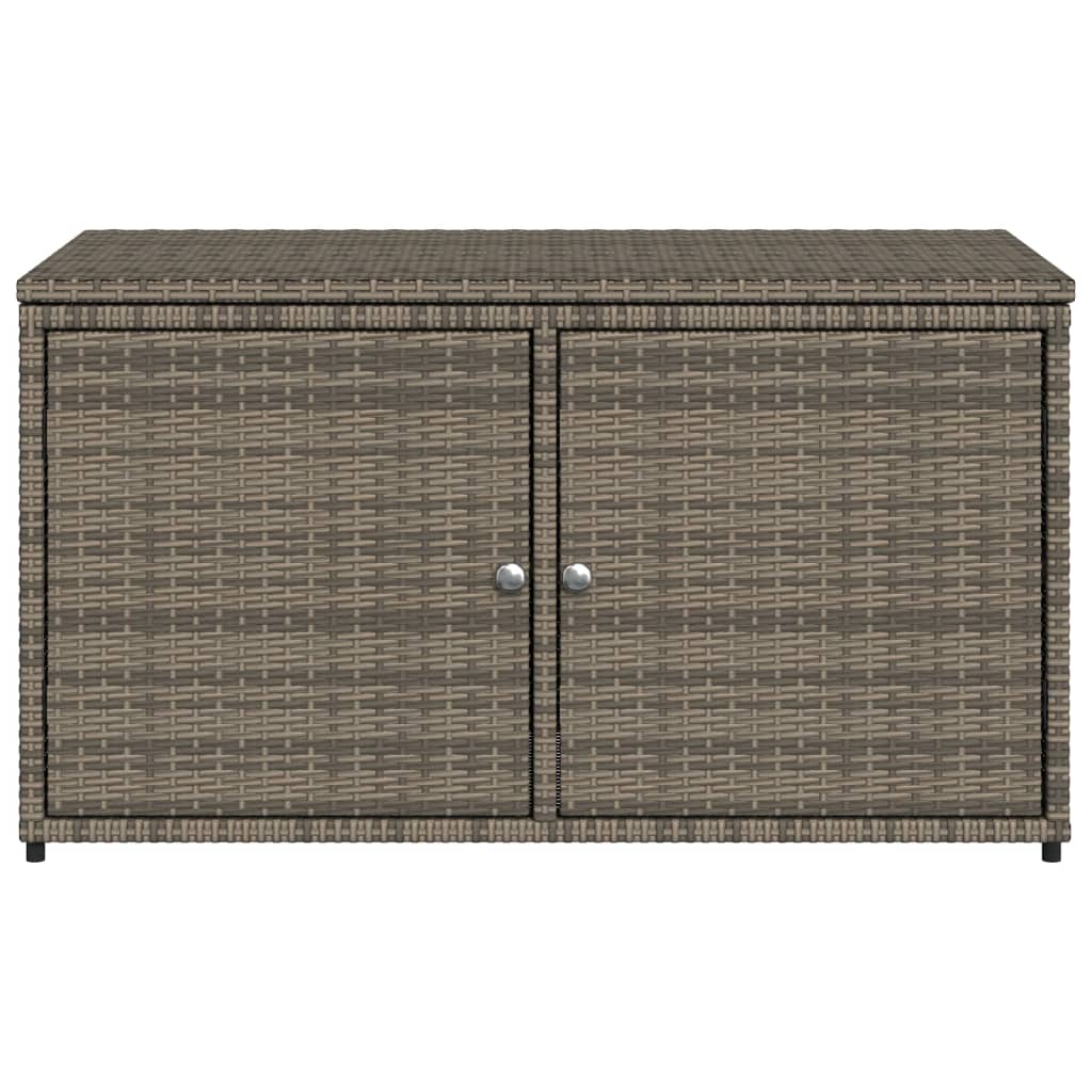 Garden Storage Cabinet Grey 110X55X60.5 Cm Poly Rattan