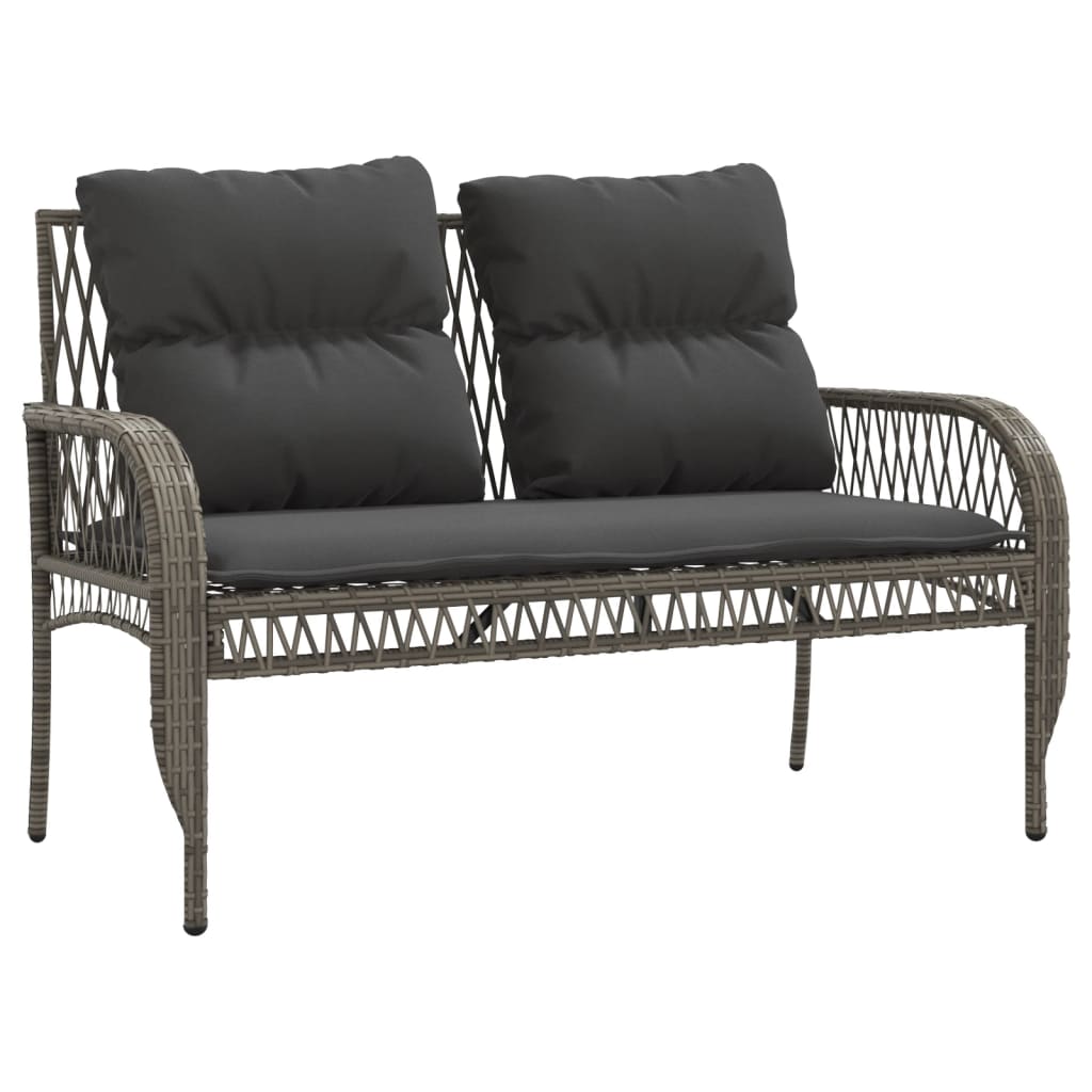 4 Piece Garden Sofa Set With Cushions Grey Poly Rattan