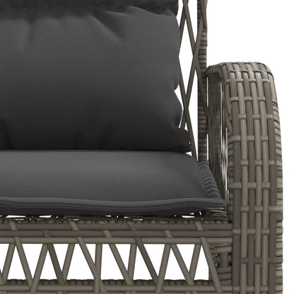 4 Piece Garden Sofa Set With Cushions Grey Poly Rattan
