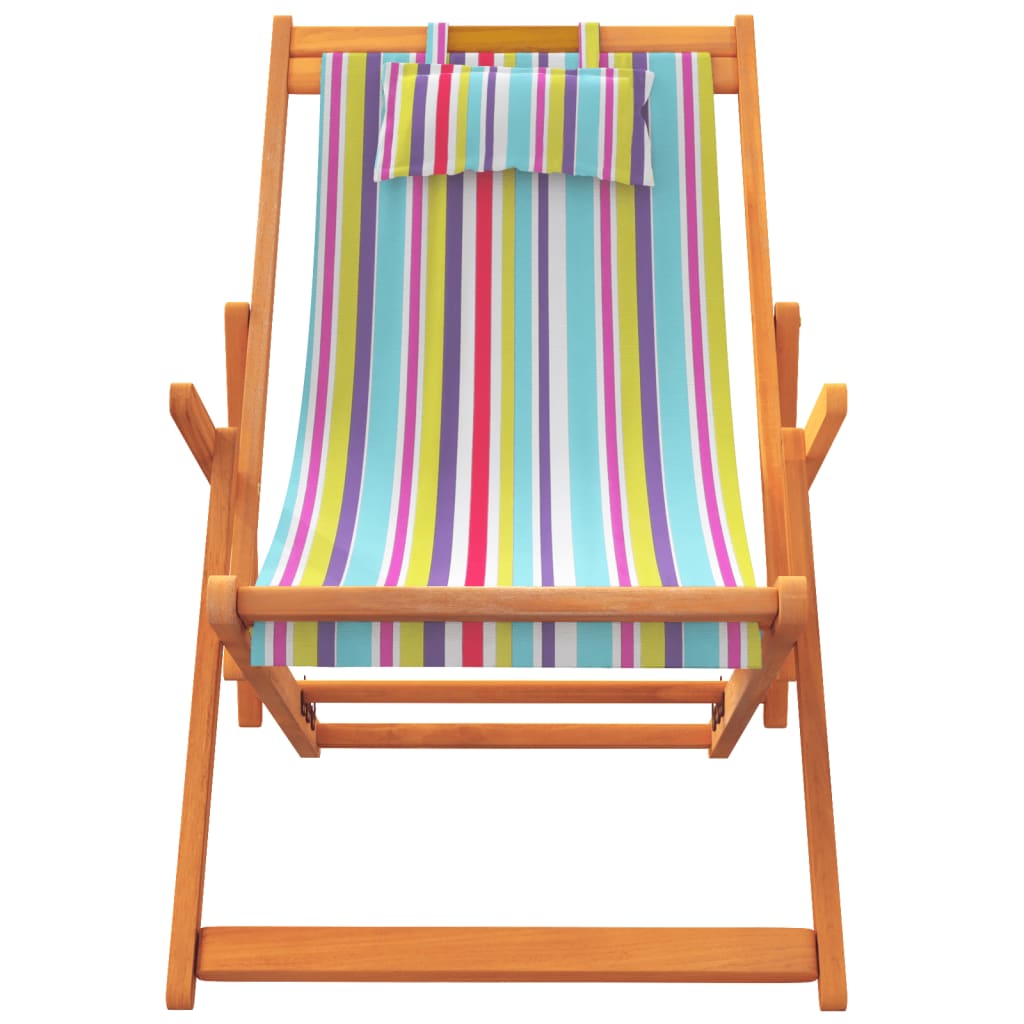 Folding Beach Chairs 2 Pcs Multicolour Fabric