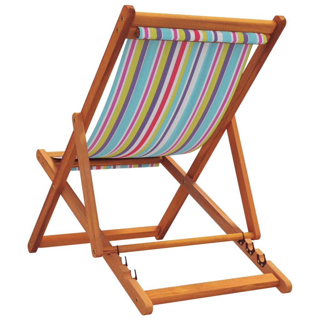 Folding Beach Chairs 2 Pcs Multicolour Fabric